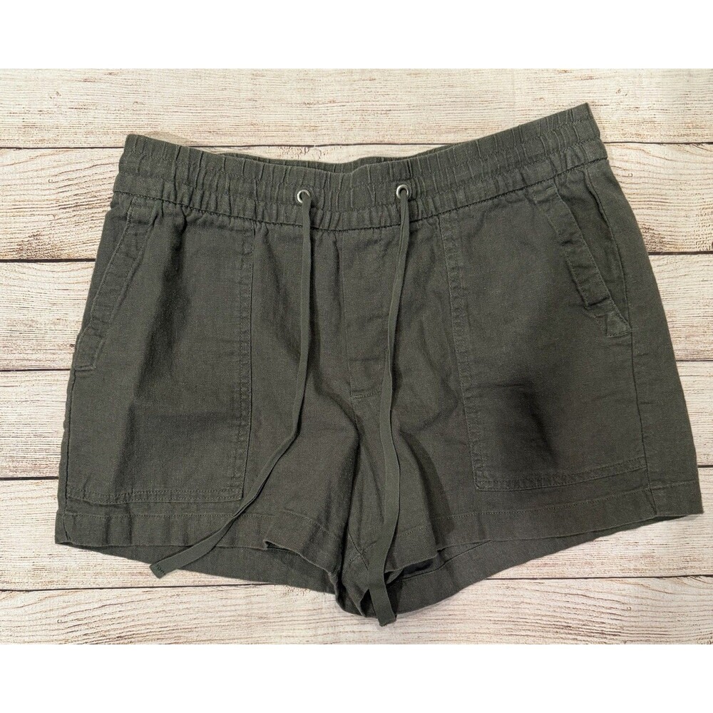 GAP Khaki Green Cargo Linen Rayon Shorts Women’s Size Small
